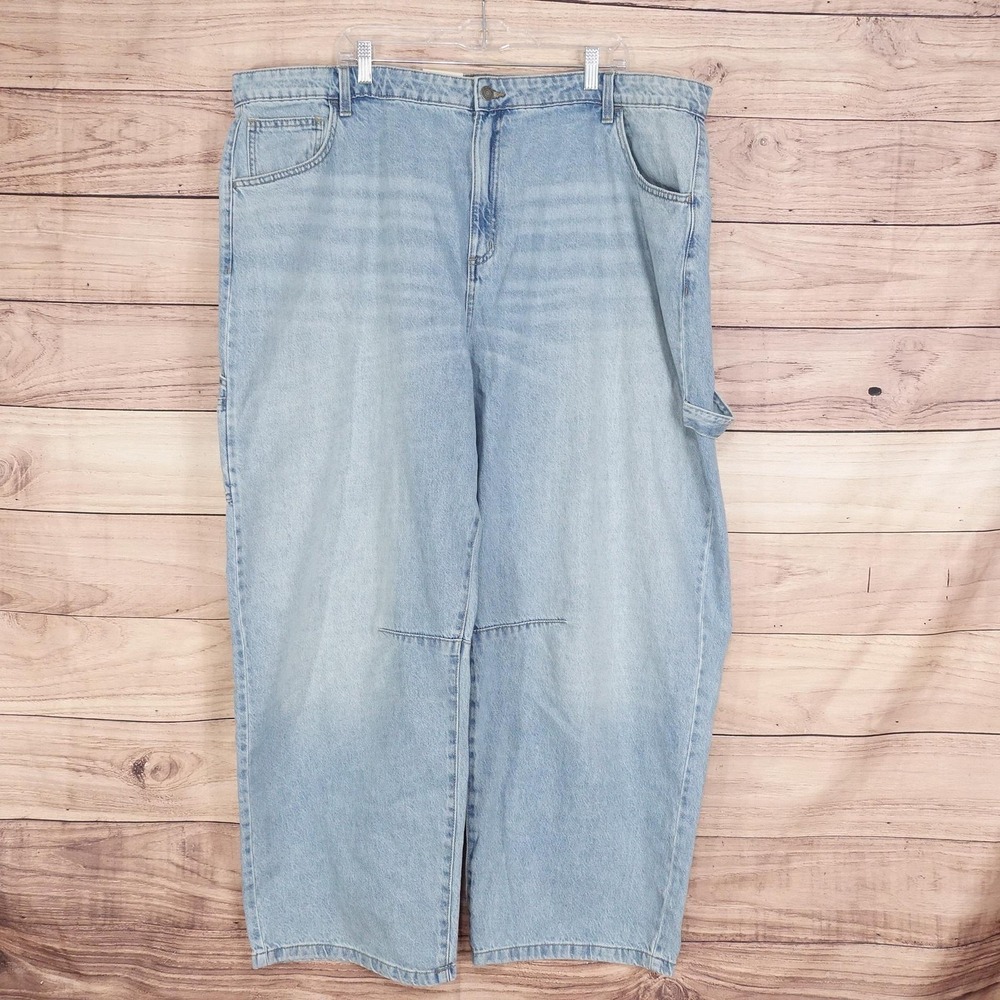 New! Cotton On Jeans Mens 42 Blue Relaxed Barrel Carpenter Denim Skater Baggy